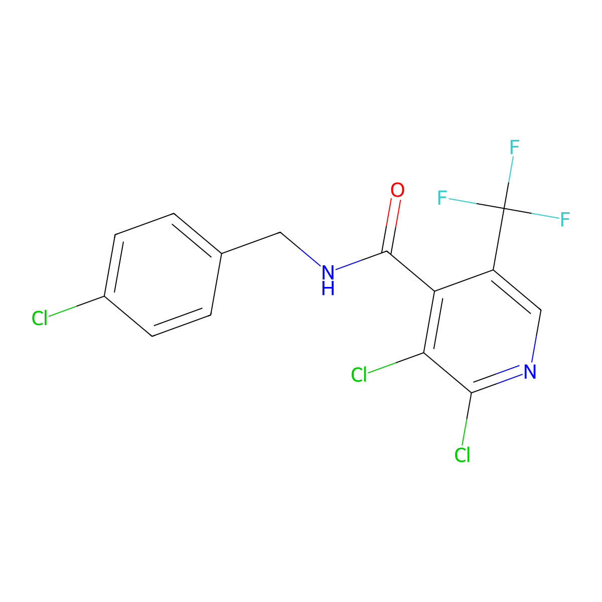 2,3-dichloro-N-[(4-chlorophenyl)methyl]-5-(trifluoromethyl)pyridine-4-carboxamide molecular structure, CAS 2061740-40-5