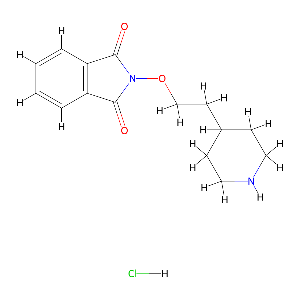 2-[2-(piperidin-4-yl)ethoxy]-2,3-dihydro-1H-isoindole-1,3-dione hydrochloride molecular structure, CAS 2061765-87-3