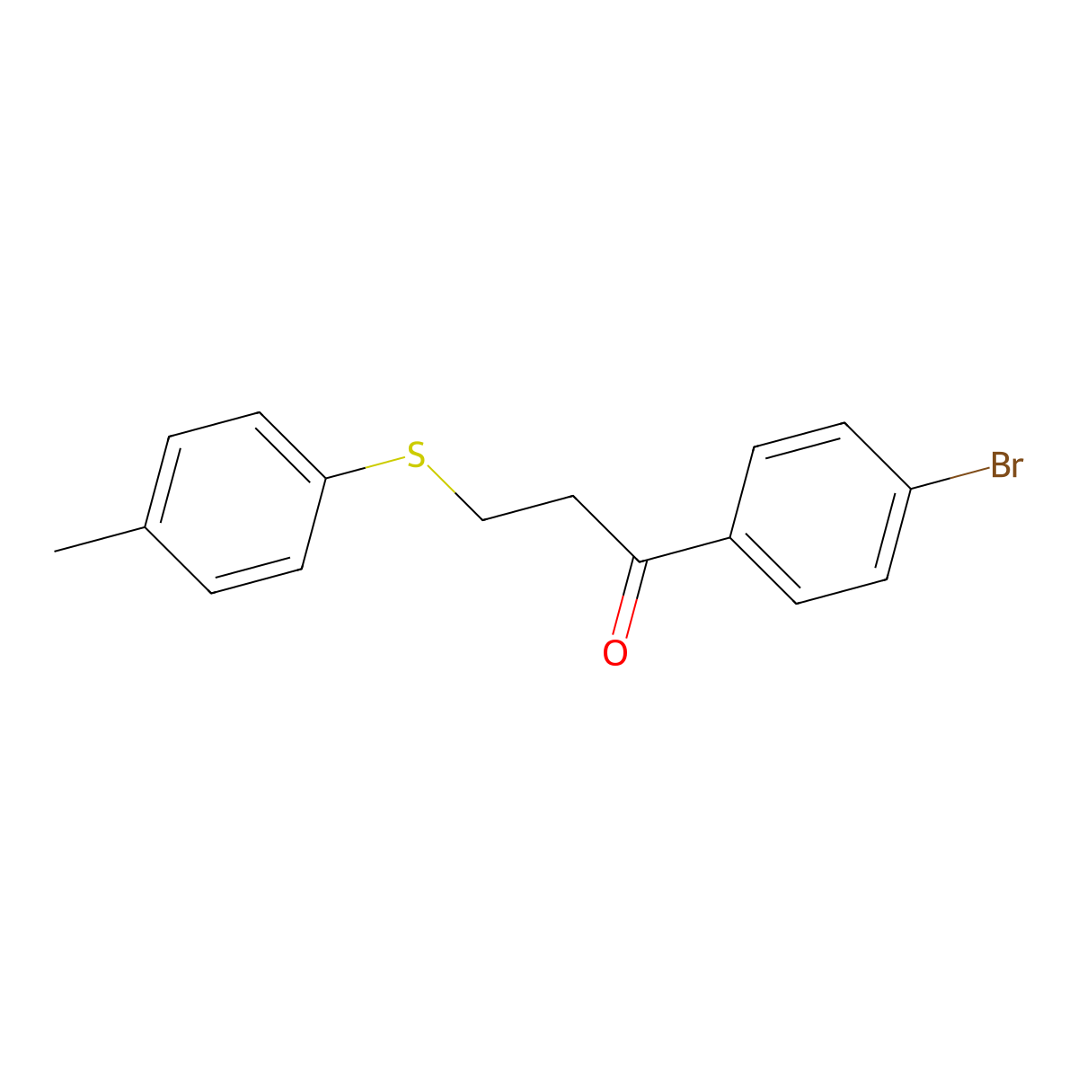 1-(4-Bromophenyl)-3-[(4-methylphenyl)sulfanyl]-1-propanone molecular structure, CAS 20618-53-5