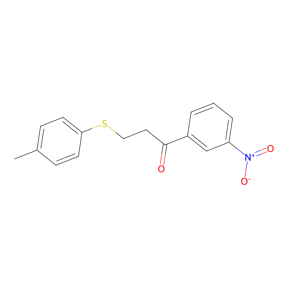 3-[(4-Methylphenyl)sulfanyl]-1-(3-nitrophenyl)-1-propanone molecular structure, CAS 20618-56-8