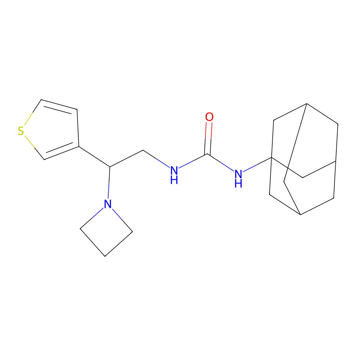 1-(Adamantan-1-yl)-3-[2-(azetidin-1-yl)-2-(thiophen-3-yl)ethyl]urea molecular structure, CAS 2061810-29-3
