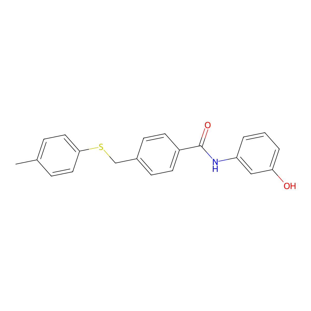 N-(3-Hydroxyphenyl)-4-((p-tolylthio)methyl)benzamide molecular structure, CAS 2061826-21-7