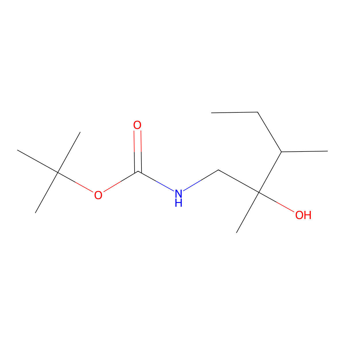 tert-butyl N-(2-hydroxy-2,3-dimethylpentyl)carbamate molecular structure, CAS 2061852-35-3