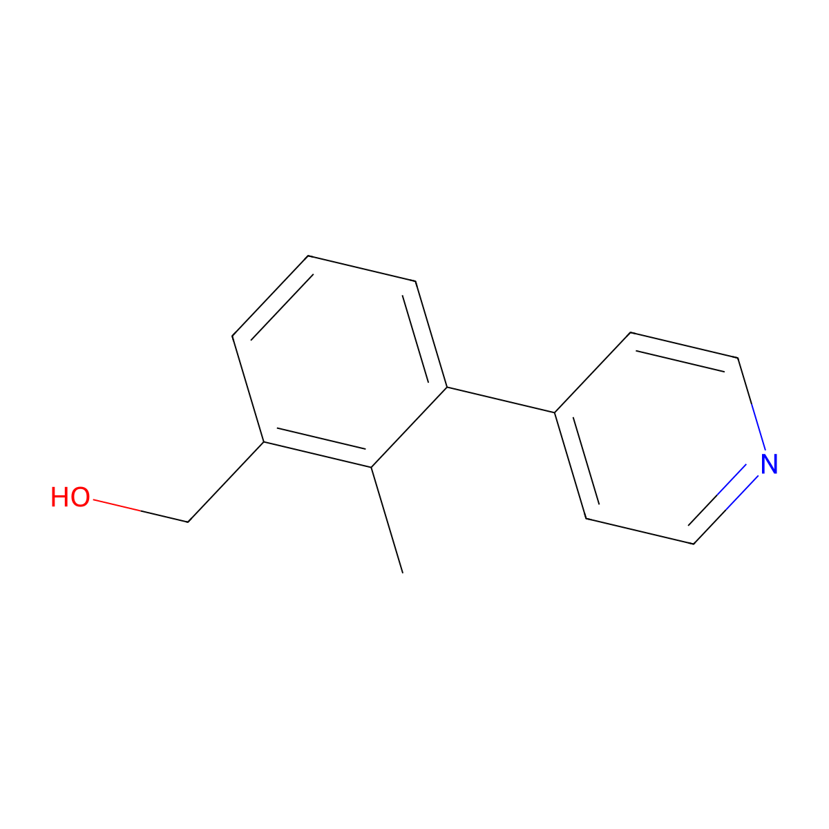 (2-Methyl-3-(pyridin-4-yl)phenyl)methanol molecular structure, CAS 2061894-37-7