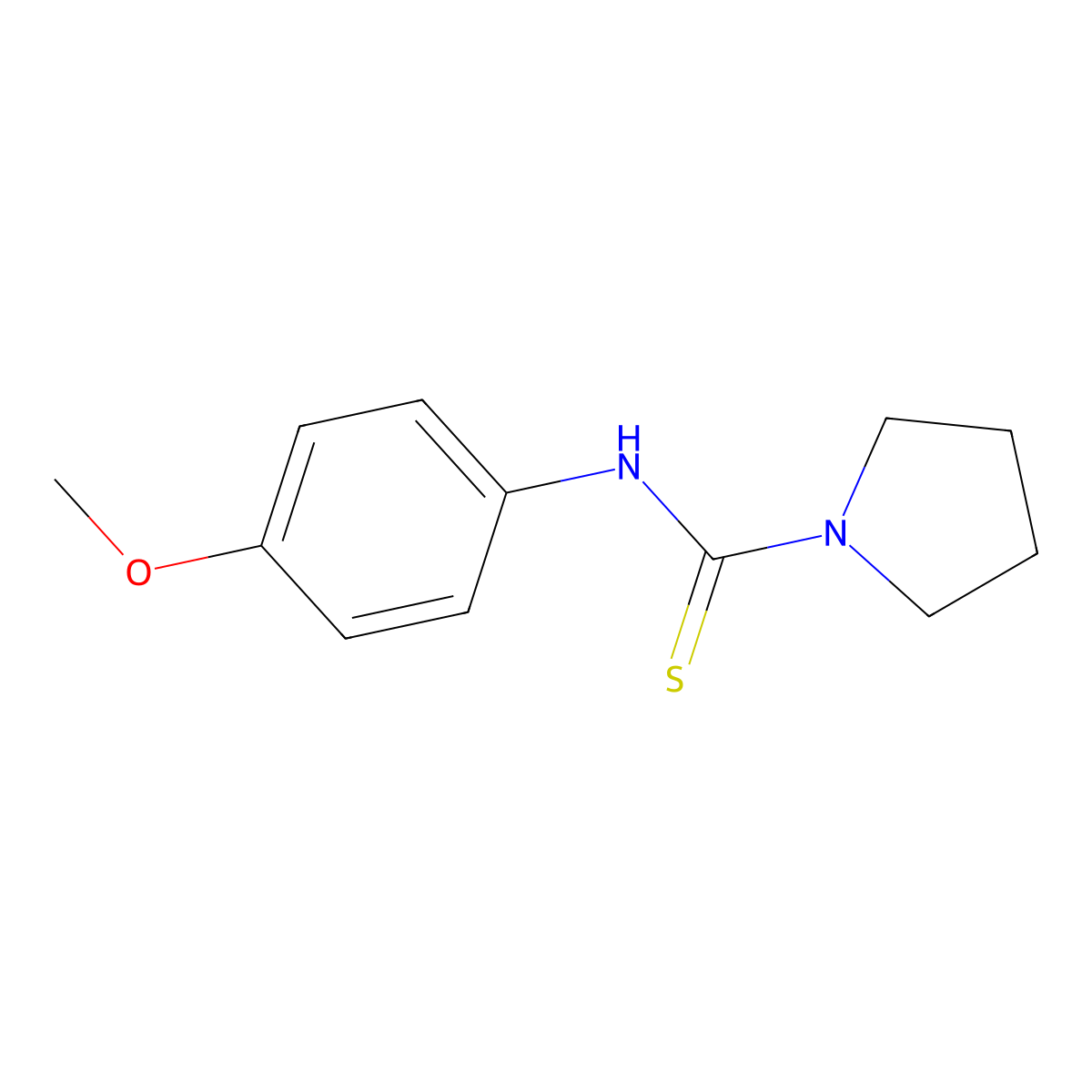 N-(4-methoxyphenyl)pyrrolidine-1-carbothioamide molecular structure, CAS 206190-02-5