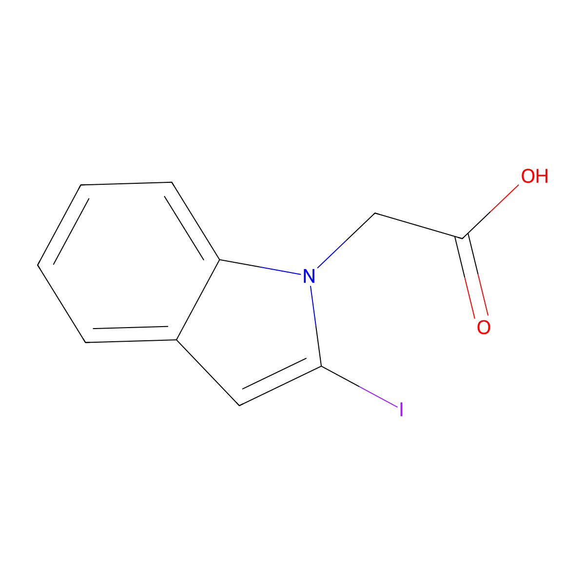 2-(2-Iodo-1H-indol-1-yl)acetic acid molecular structure, CAS 206196-81-8