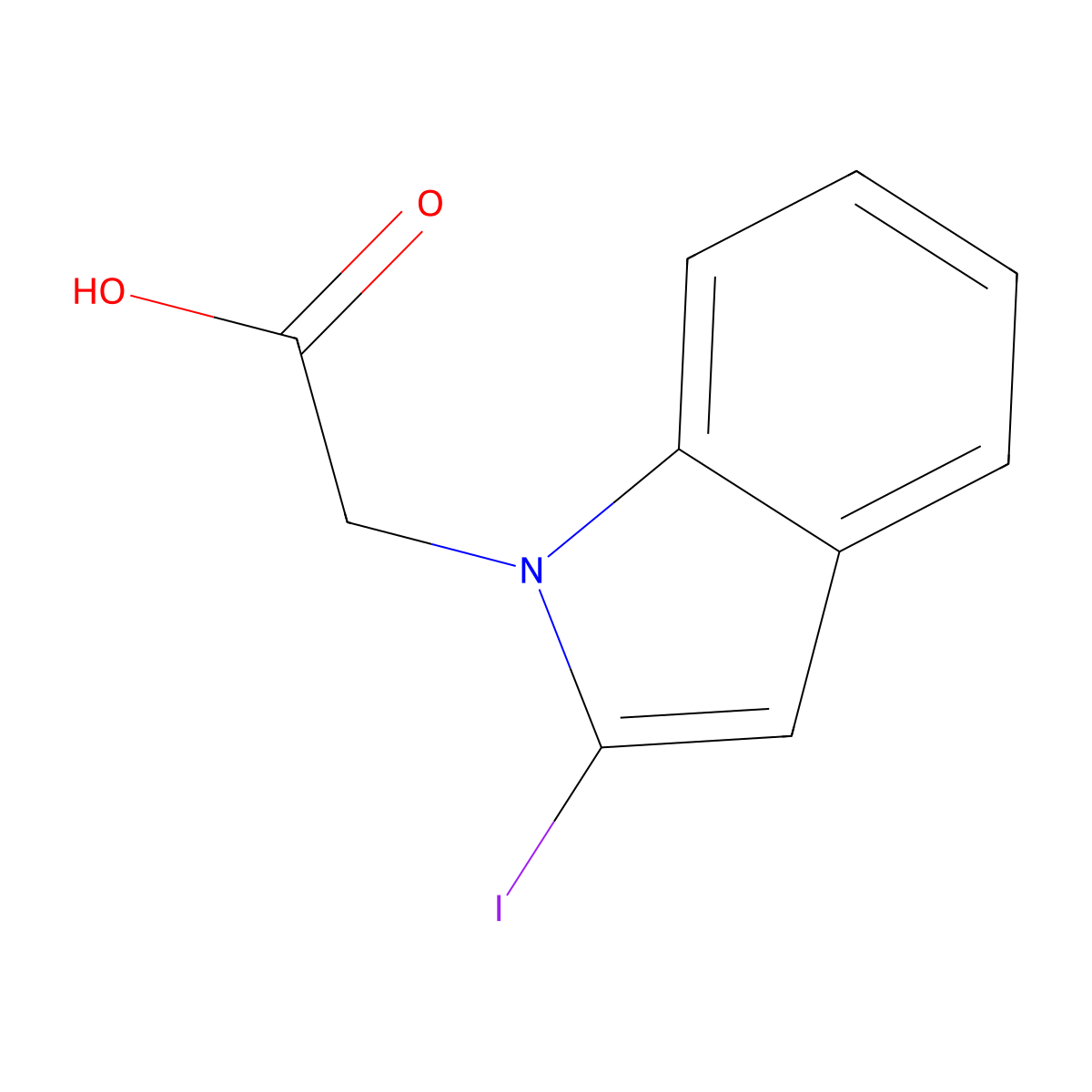 2-(2-Iodo-1H-indol-1-yl)acetic acid molecular structure, CAS 206196-81-8