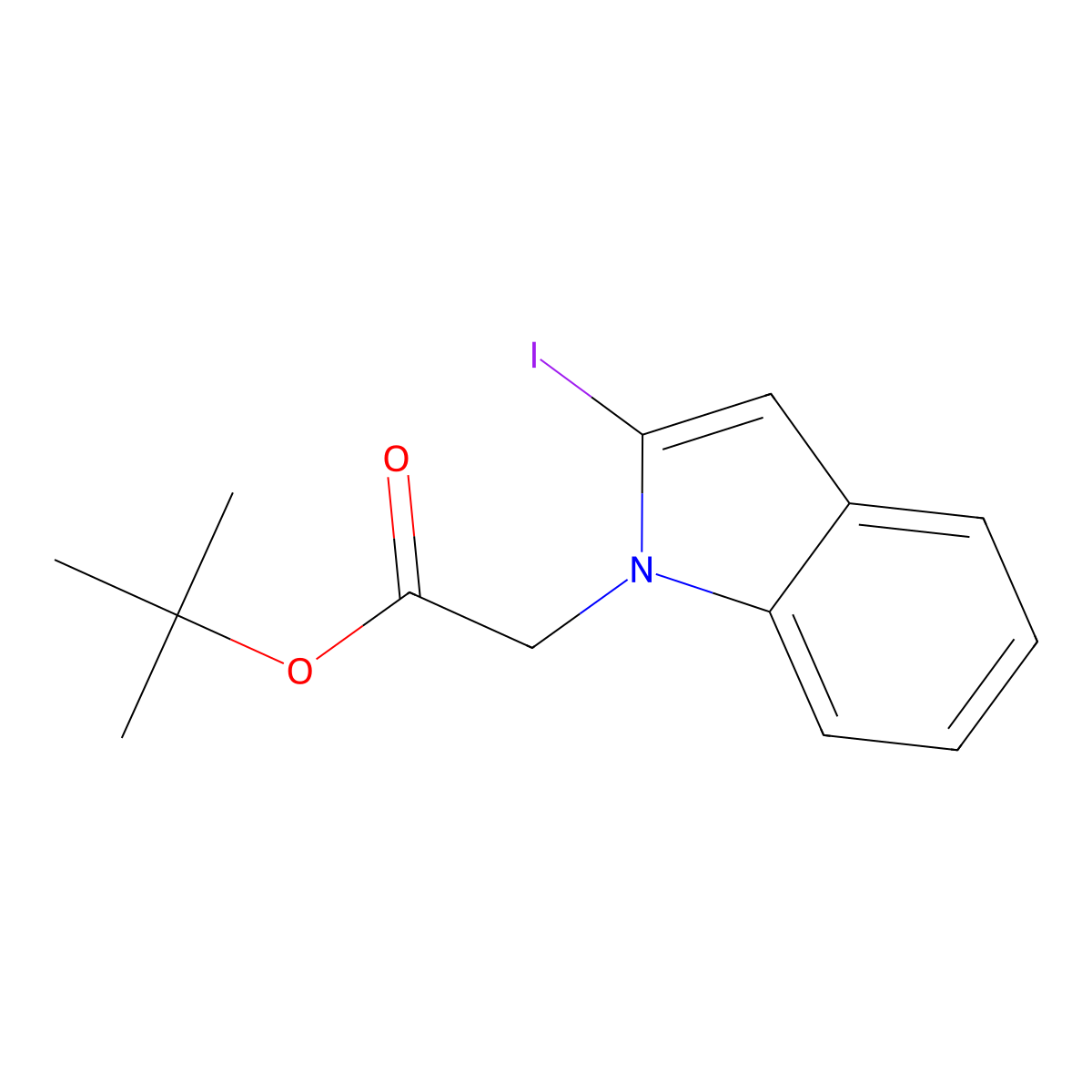 1,1-Dimethylethyl 2-iodo-1H-indole-1-acetate molecular structure, CAS 206196-82-9