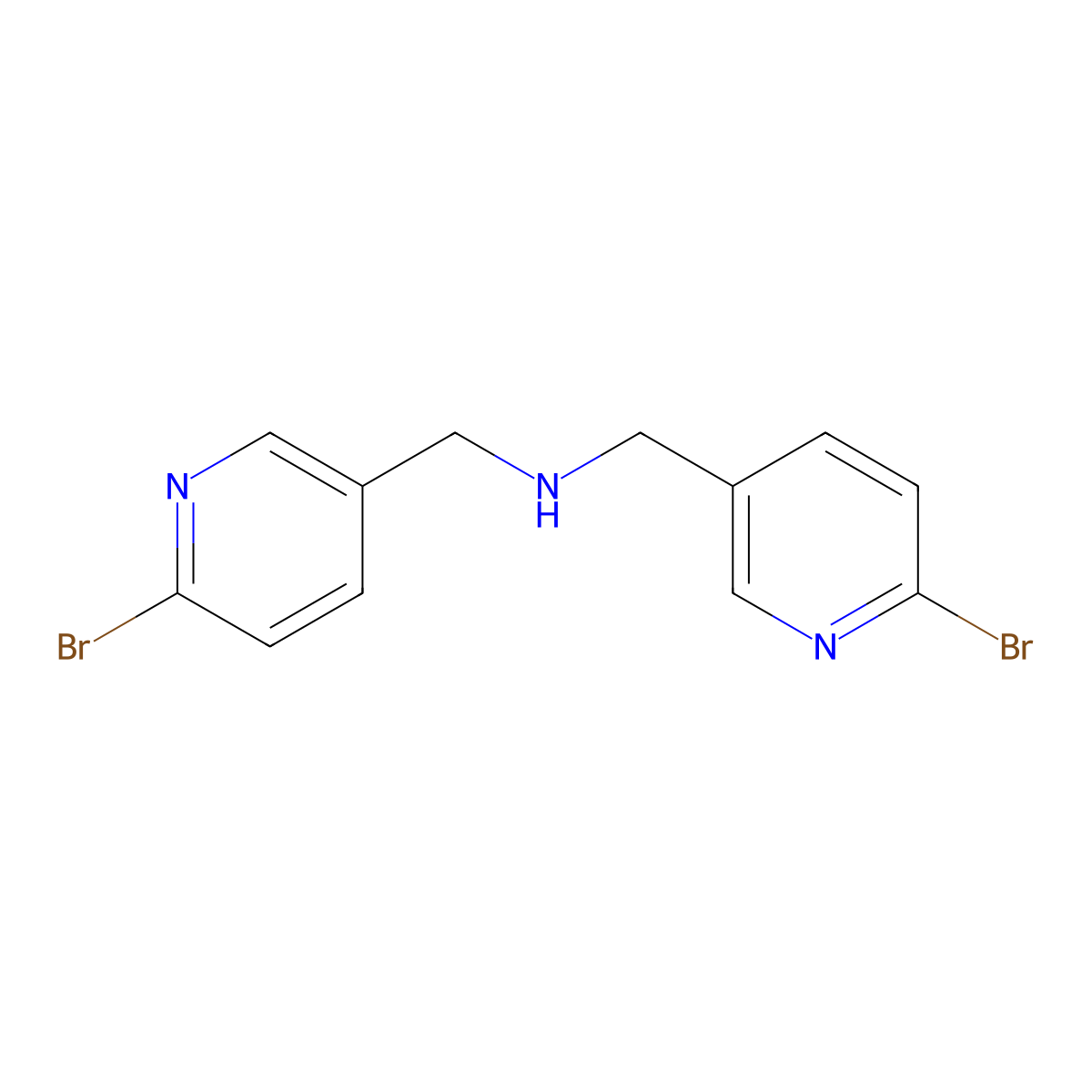 Bis((6-bromopyridin-3-yl)methyl)amine molecular structure, CAS 2061979-42-6