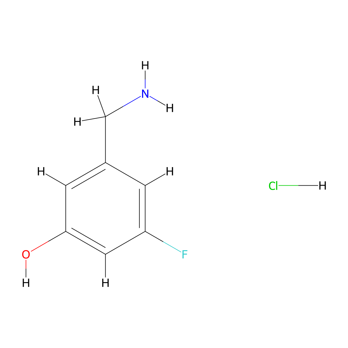 3-(Aminomethyl)-5-fluorophenol hydrochloride molecular structure, CAS 2061979-49-3