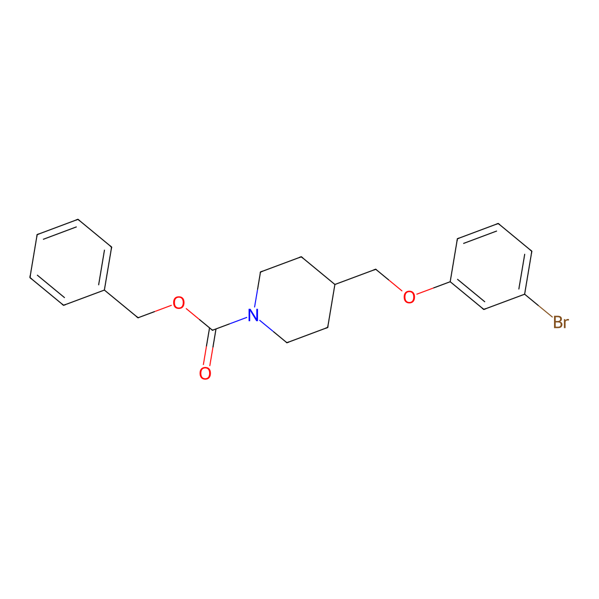 Benzyl 4-((3-bromophenoxy)methyl)piperidine-1-carboxylate molecular structure, CAS 2061979-51-7