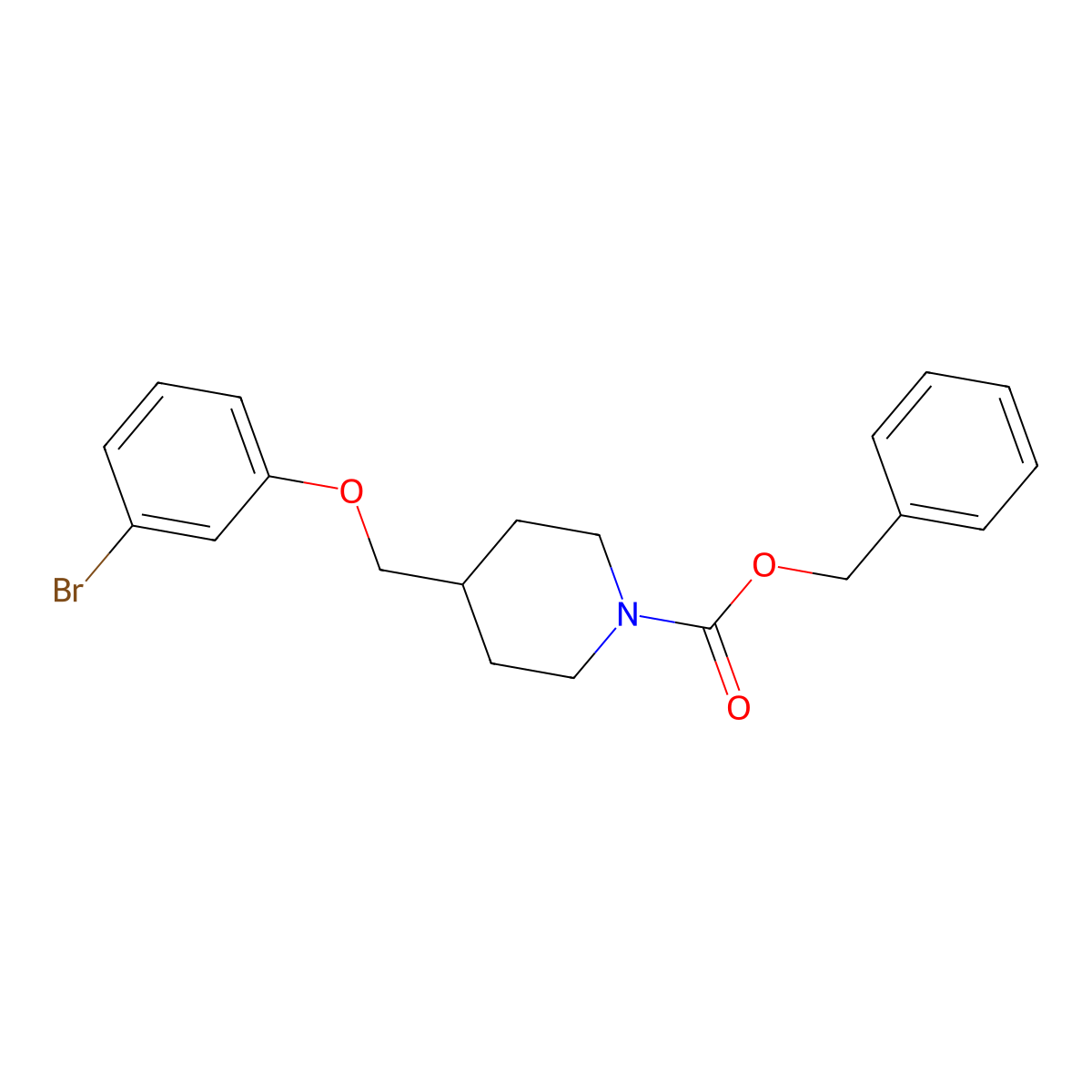 Benzyl 4-((3-bromophenoxy)methyl)piperidine-1-carboxylate molecular structure, CAS 2061979-51-7