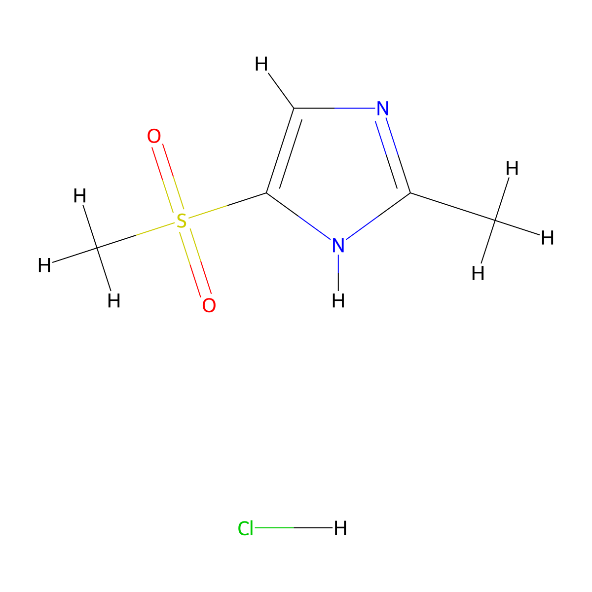 4-methanesulfonyl-2-methyl-1H-imidazole hydrochloride molecular structure, CAS 2061979-55-1