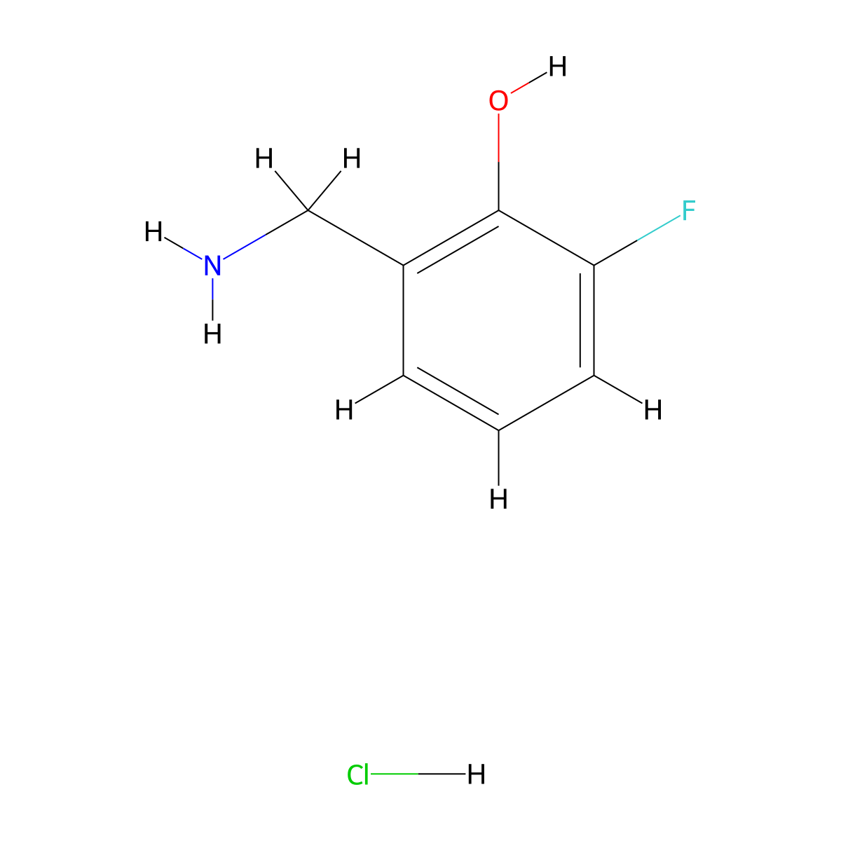 2-(Aminomethyl)-6-fluorophenol hydrochloride molecular structure, CAS 2061979-65-3