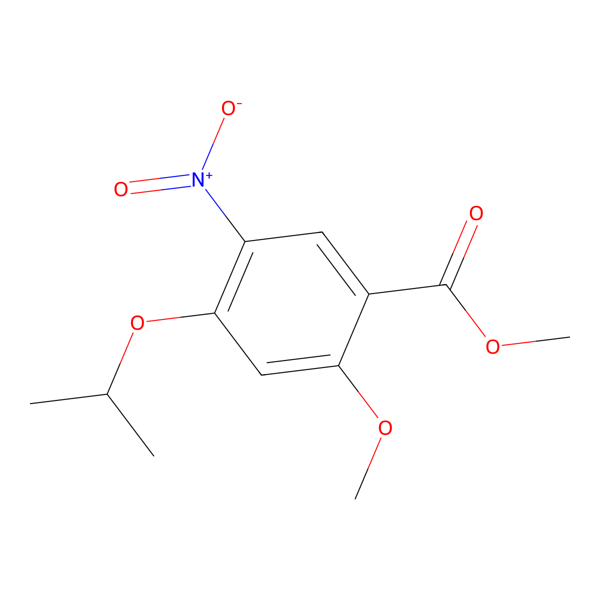 Methyl 4-isopropoxy-2-methoxy-5-nitrobenzoate molecular structure, CAS 2061979-69-7