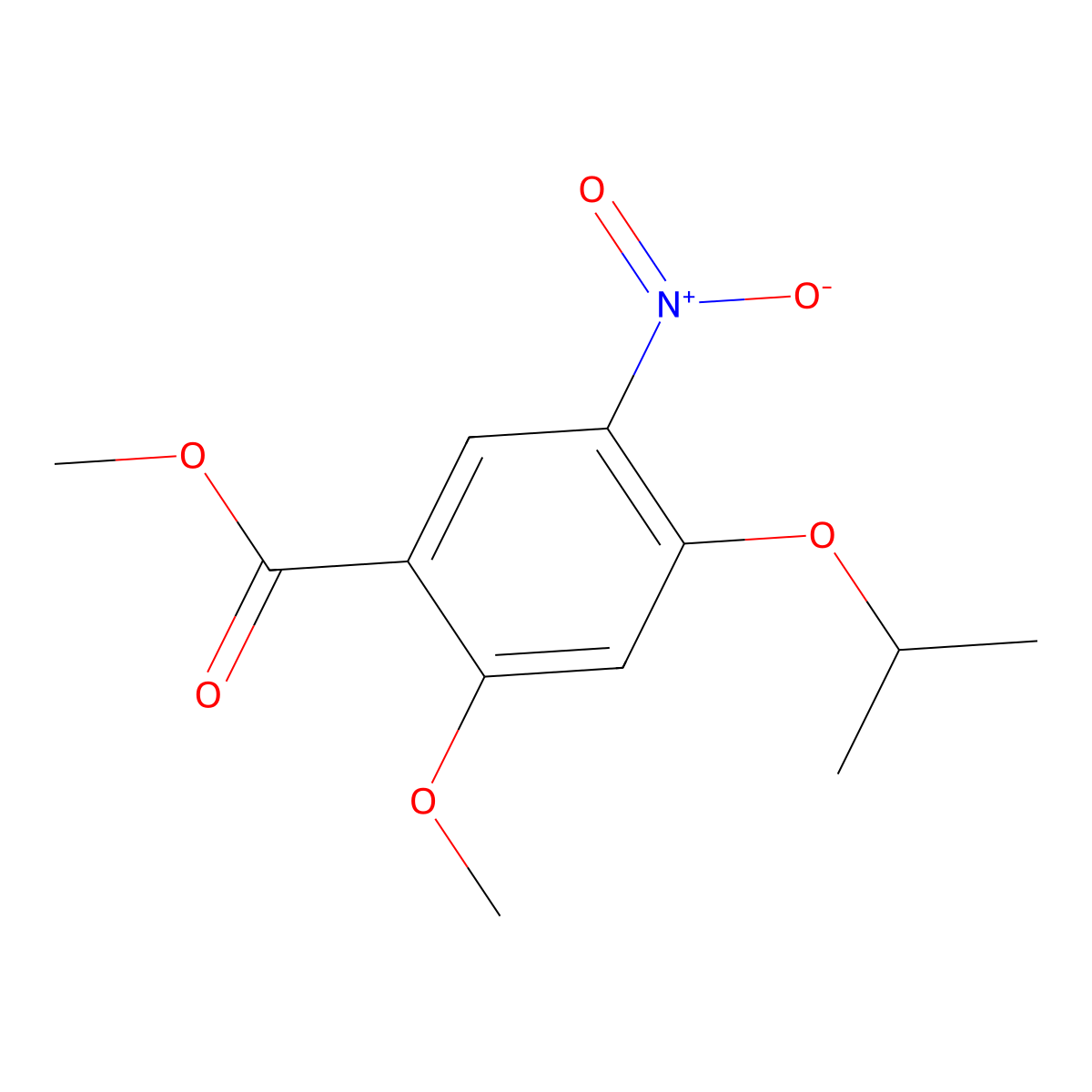 Methyl 4-isopropoxy-2-methoxy-5-nitrobenzoate molecular structure, CAS 2061979-69-7