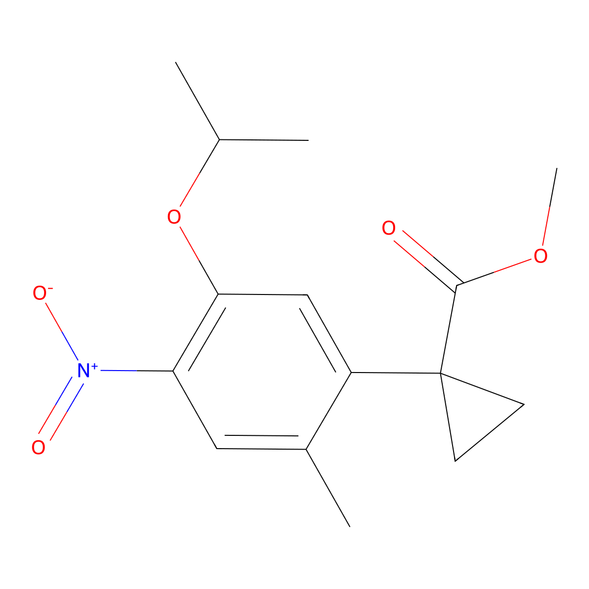 Methyl 1-(5-isopropoxy-2-methyl-4-nitrophenyl)cyclopropanecarboxylate molecular structure, CAS 2061979-70-0