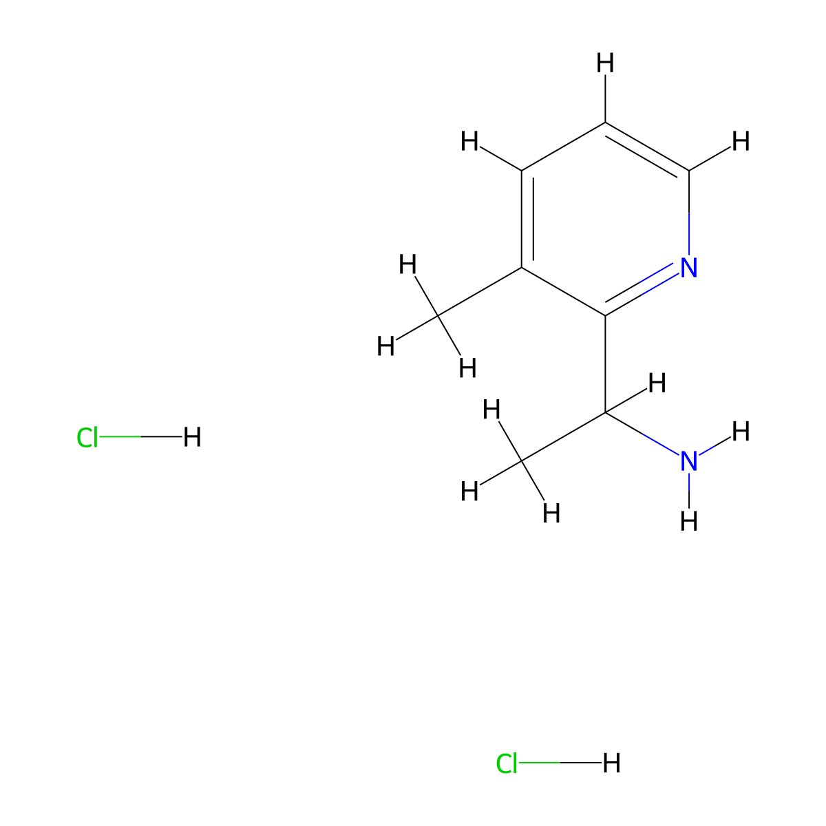 1-(3-Methylpyridin-2-yl)ethanamine dihydrochloride molecular structure, CAS 2061979-75-5