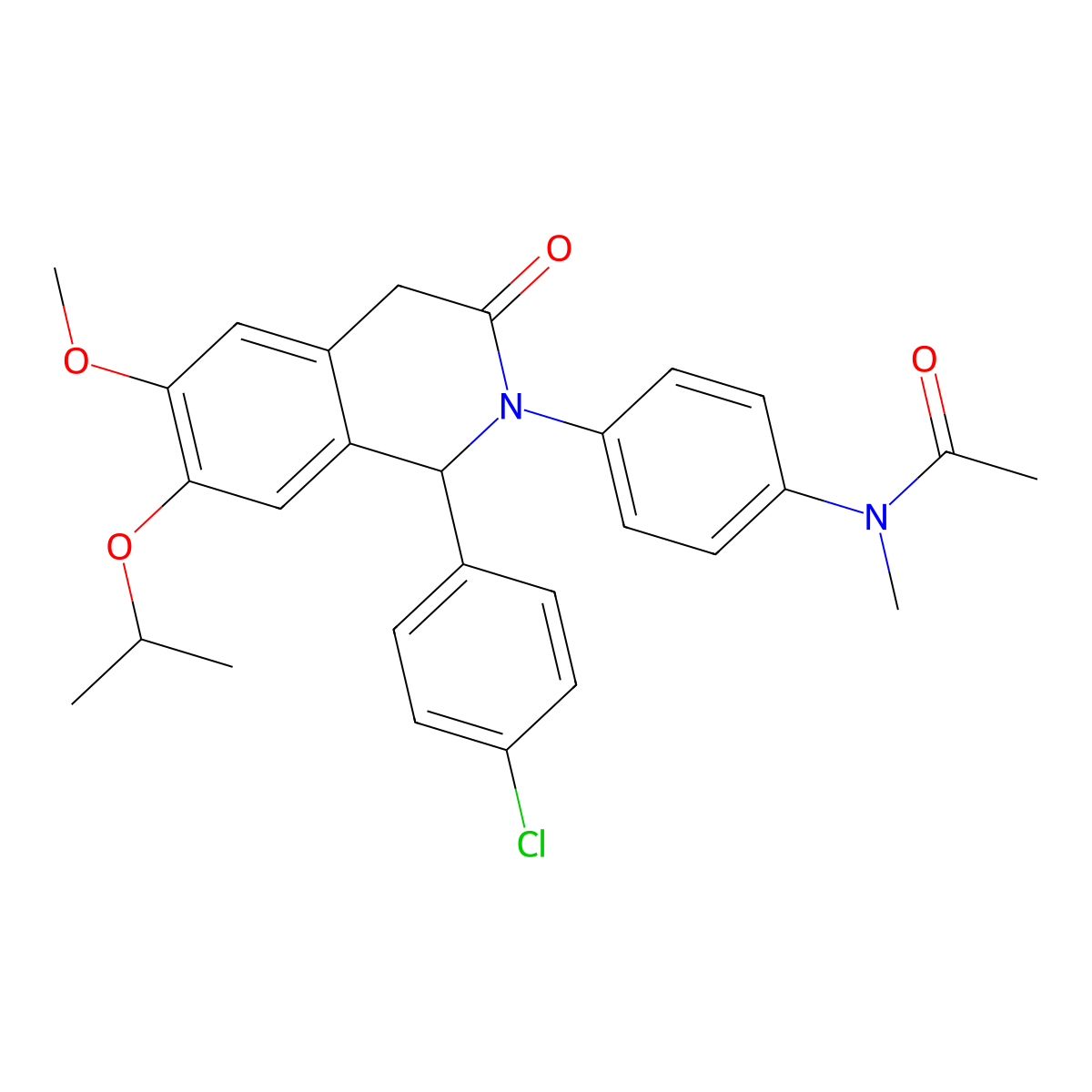 N-(4-(1-(4-chlorophenyl)-7-isopropoxy-6-methoxy-3-oxo-3,4-dihydroisoquinolin-2(1H)-yl)phenyl)-N-methylacetamide molecular structure, CAS 2061979-96-0