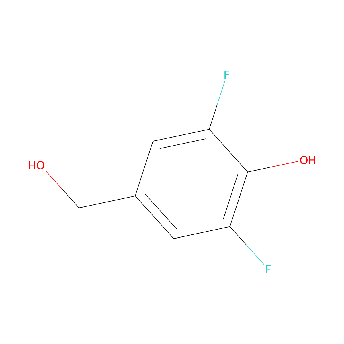 2,6-Difluoro-4-(hydroxymethyl)phenol molecular structure, CAS 206198-07-4