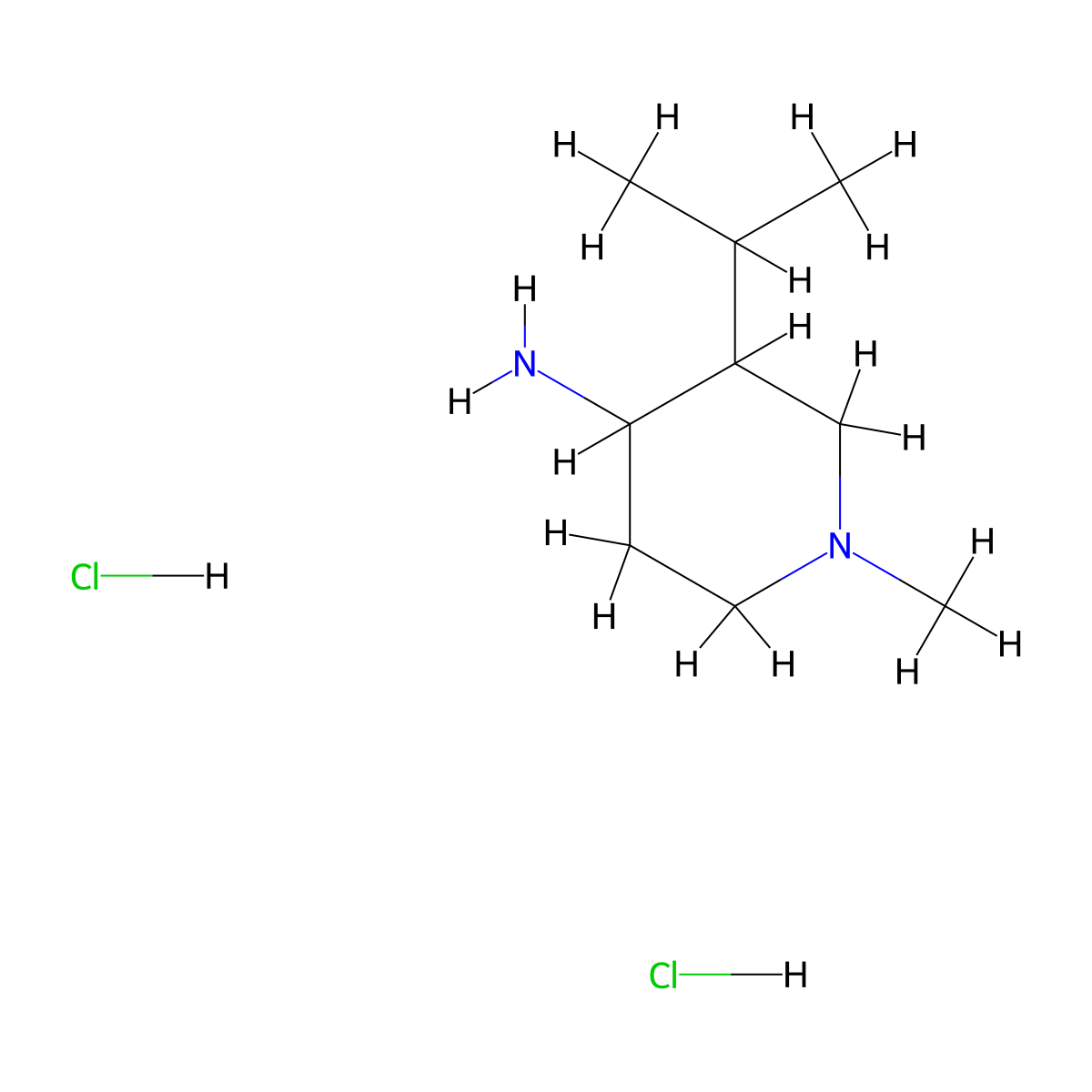 3-Isopropyl-1-methylpiperidin-4-amine dihydrochloride molecular structure, CAS 2061980-11-6