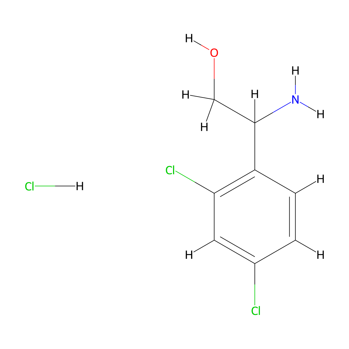 2-Amino-2-(2,4-dichlorophenyl)ethanol hydrochloride molecular structure, CAS 2061980-13-8