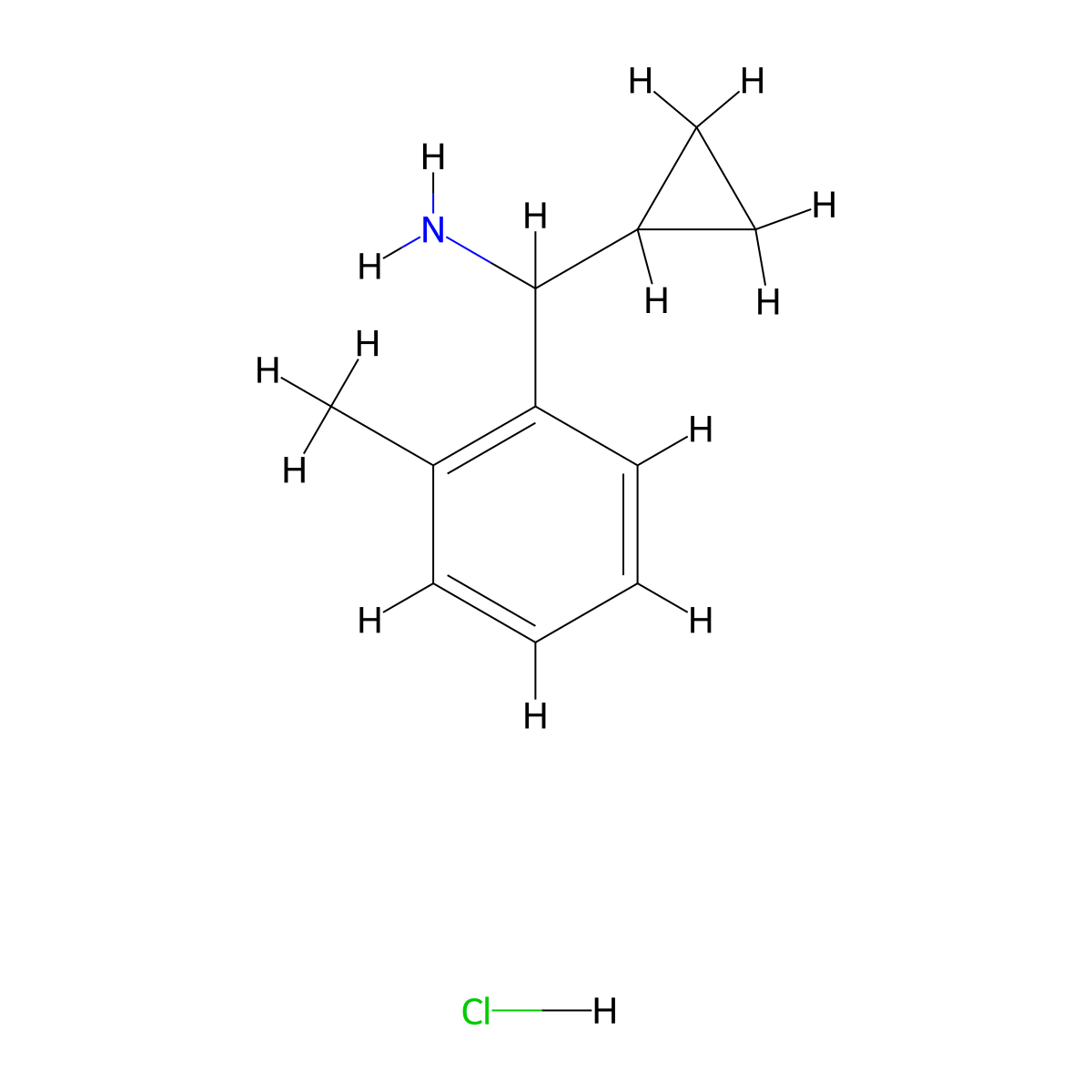 Cyclopropyl(o-tolyl)methanamine hydrochloride molecular structure, CAS 2061980-20-7