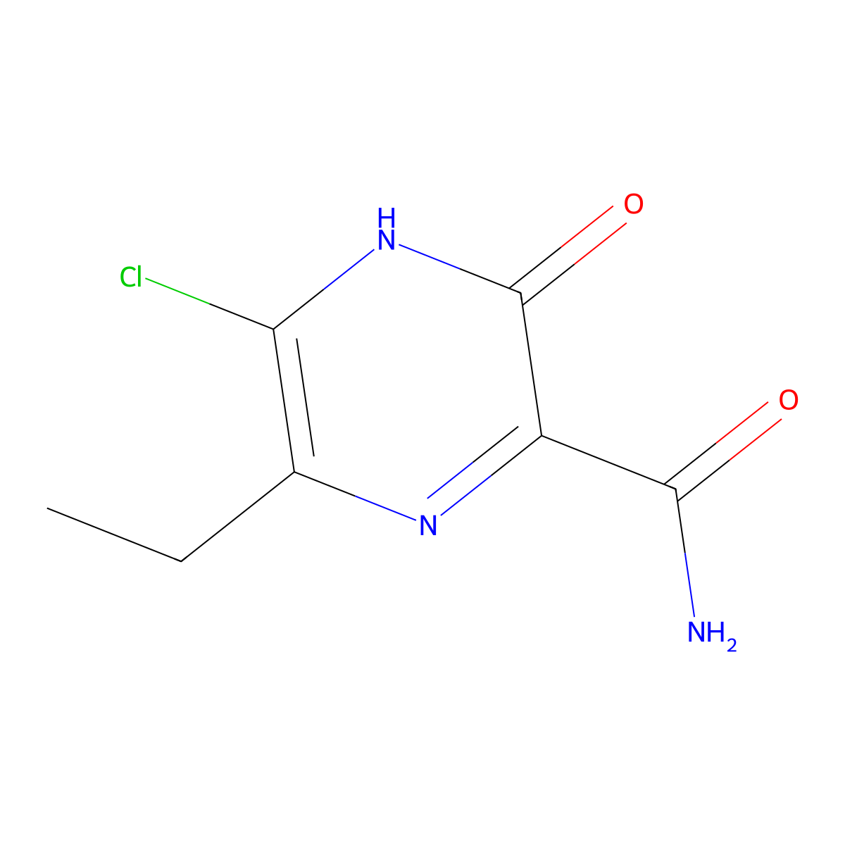 5-Chloro-6-ethyl-3-hydroxypyrazine-2-carboxamide molecular structure, CAS 2061980-26-3