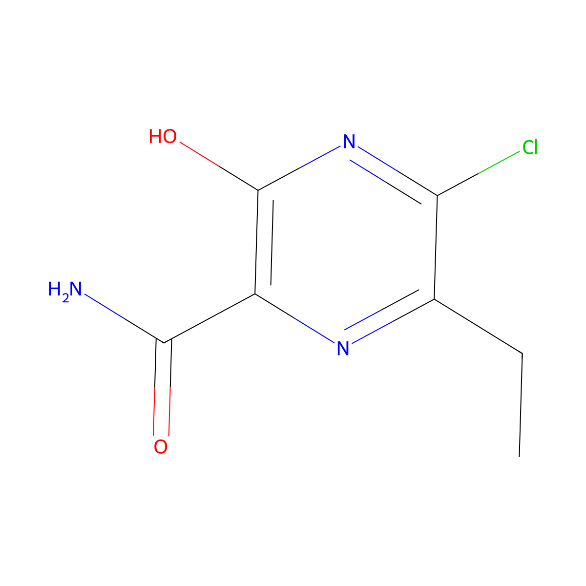 5-Chloro-6-ethyl-3-hydroxypyrazine-2-carboxamide molecular structure, CAS 2061980-26-3