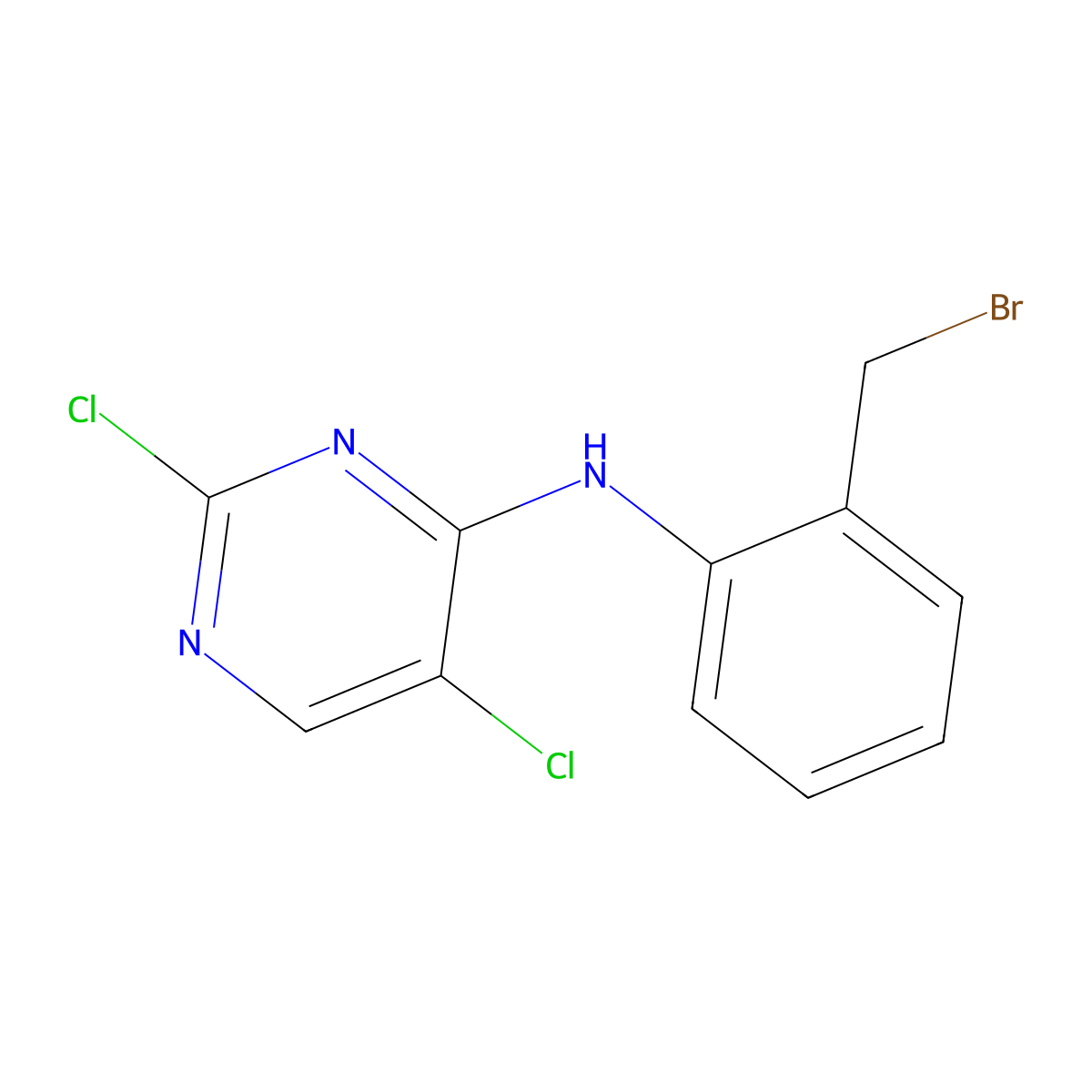 N-(2-(Bromomethyl)phenyl)-2,5-dichloropyrimidin-4-amine molecular structure, CAS 2061980-30-9