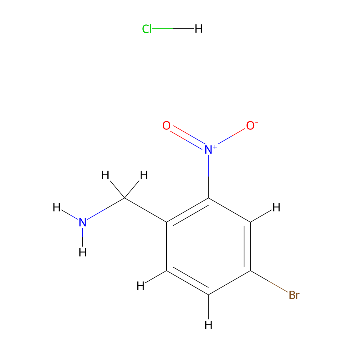 (4-Bromo-2-nitrophenyl)methanamine hydrochloride molecular structure, CAS 2061980-38-7