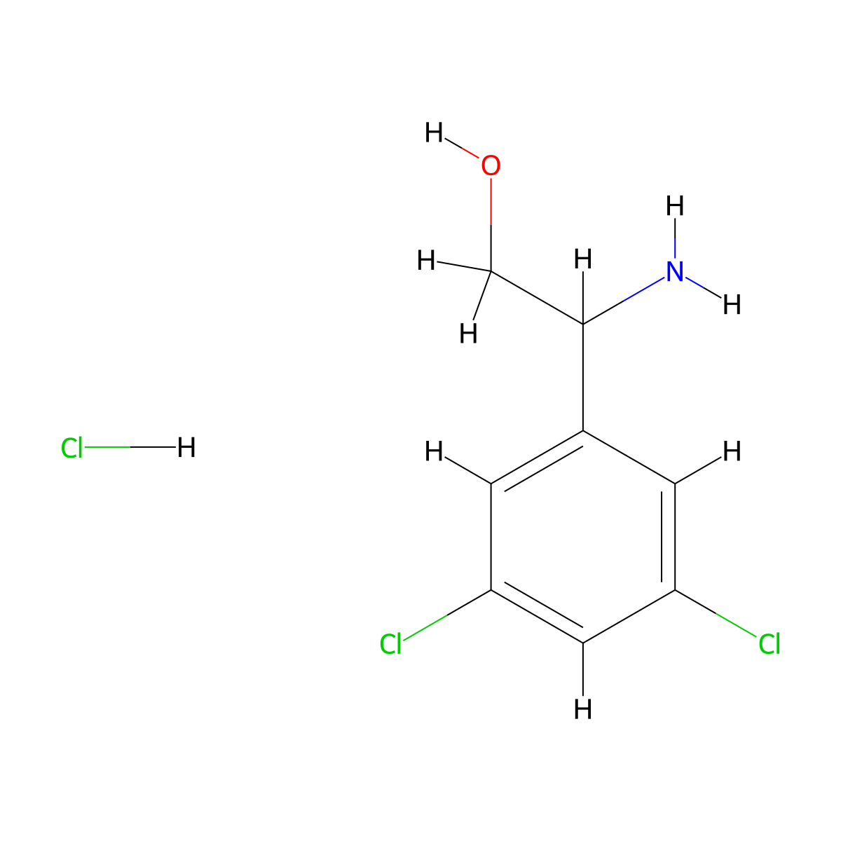 2-Amino-2-(3,5-dichlorophenyl)ethanol hydrochloride molecular structure, CAS 2061980-48-9