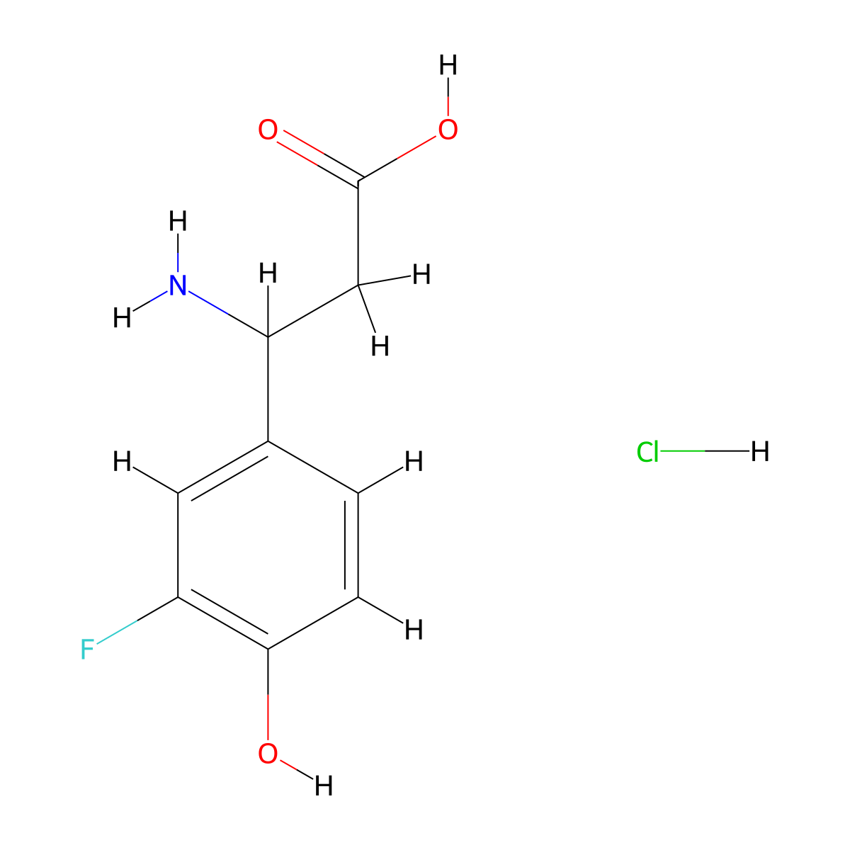 3-Amino-3-(3-fluoro-4-hydroxyphenyl)propanoic acid hydrochloride molecular structure, CAS 2061980-54-7
