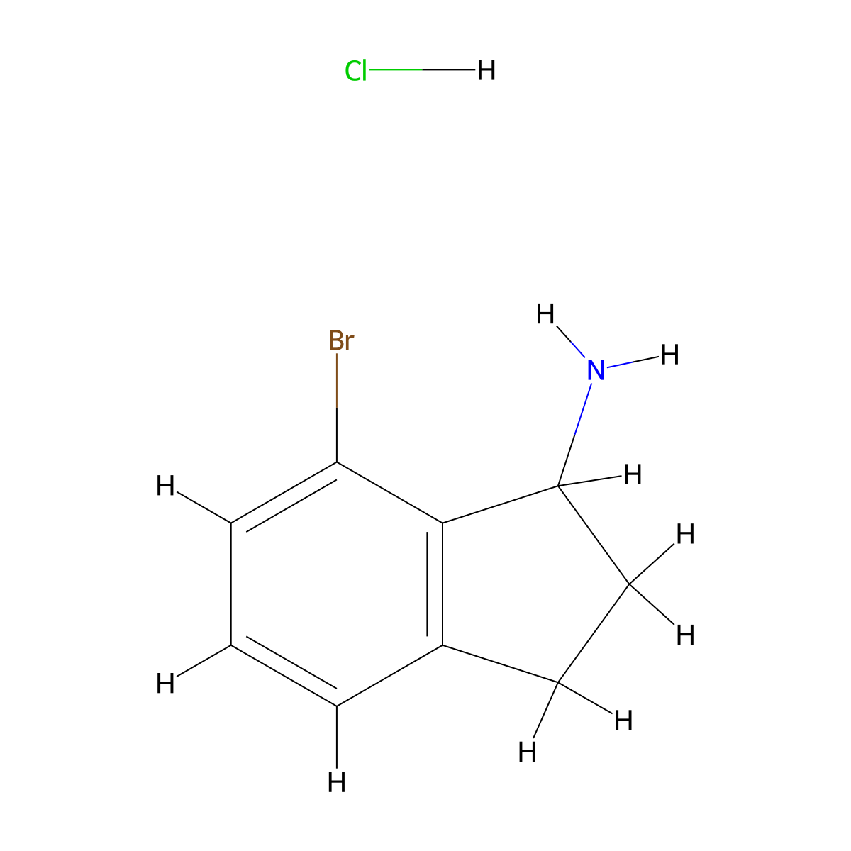 7-Bromo-2,3-dihydro-1H-inden-1-amine hydrochloride molecular structure, CAS 2061980-70-7