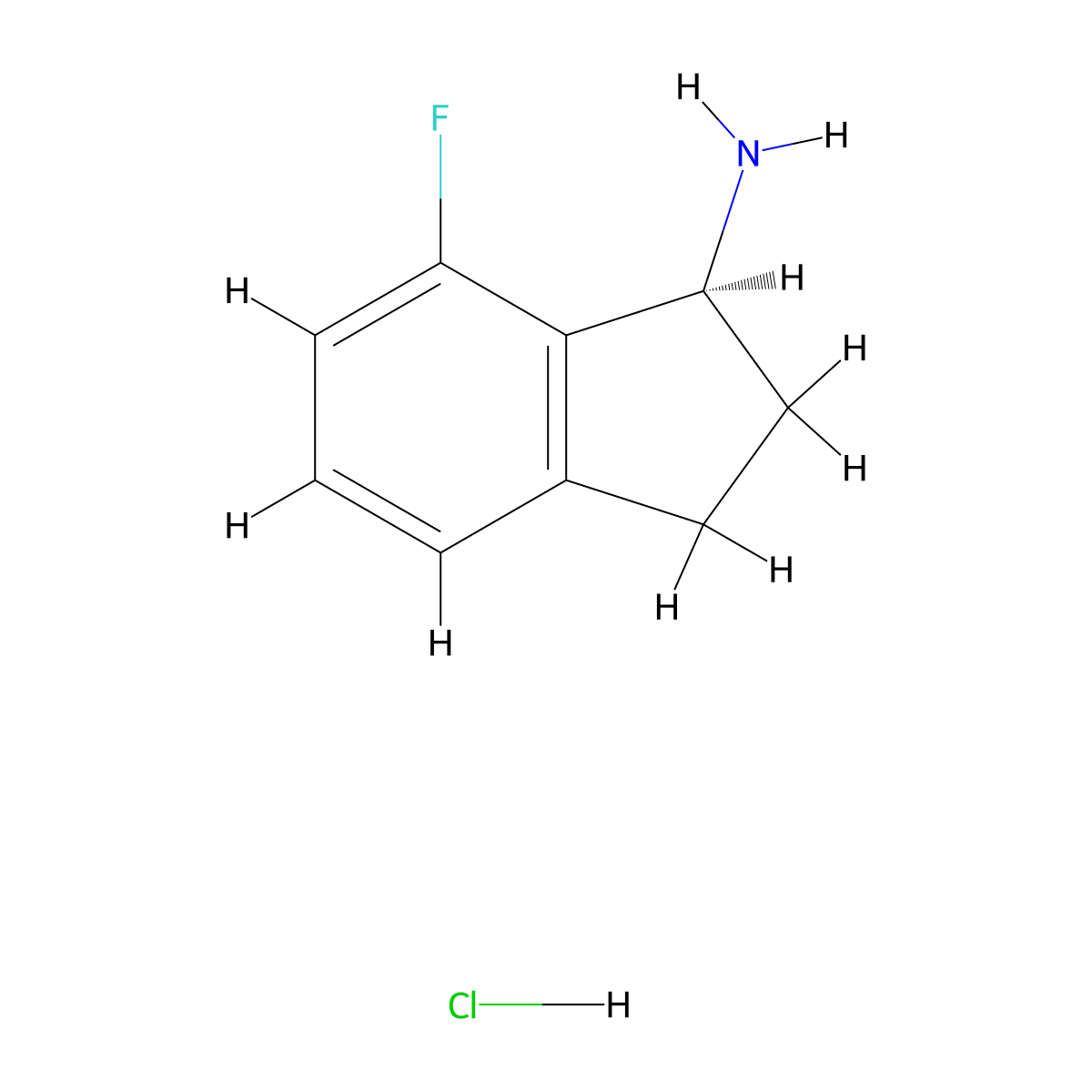 (S)-7-Fluoro-2,3-dihydro-1H-inden-1-amine hydrochloride molecular structure, CAS 2061996-47-0