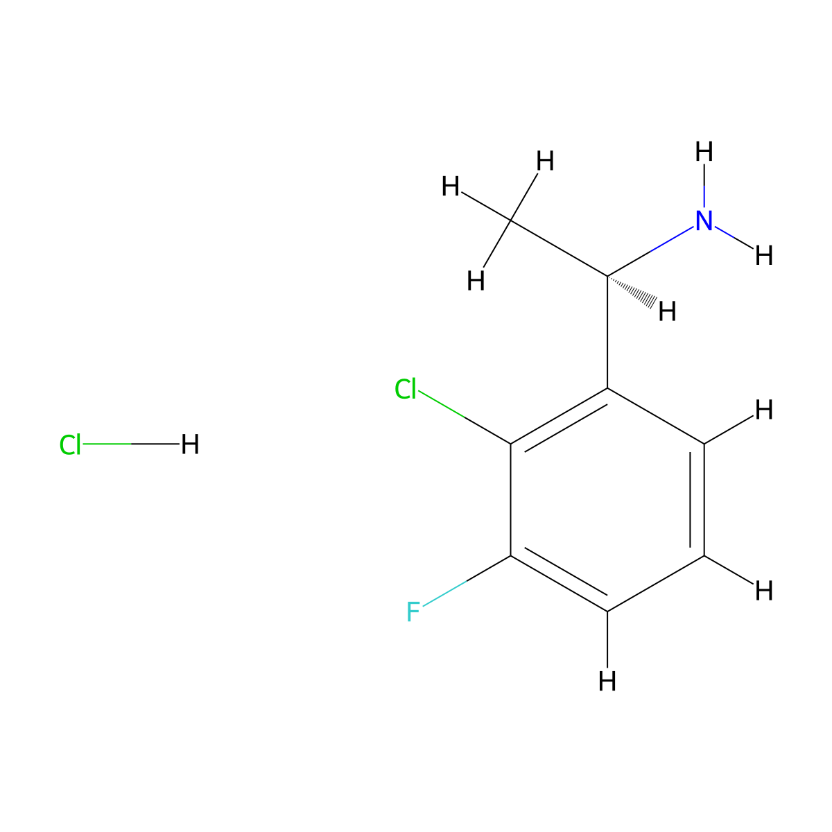 (R)-1-(2-Chloro-3-fluorophenyl)ethanamine hydrochloride molecular structure, CAS 2061996-48-1