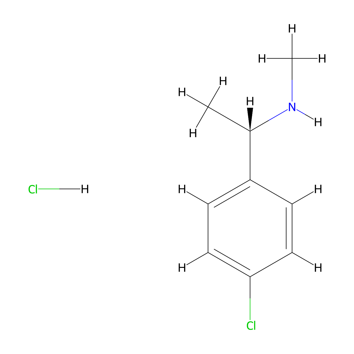 (S)-1-(4-Chlorophenyl)-N-methylethanamine hydrochloride molecular structure, CAS 2061996-49-2