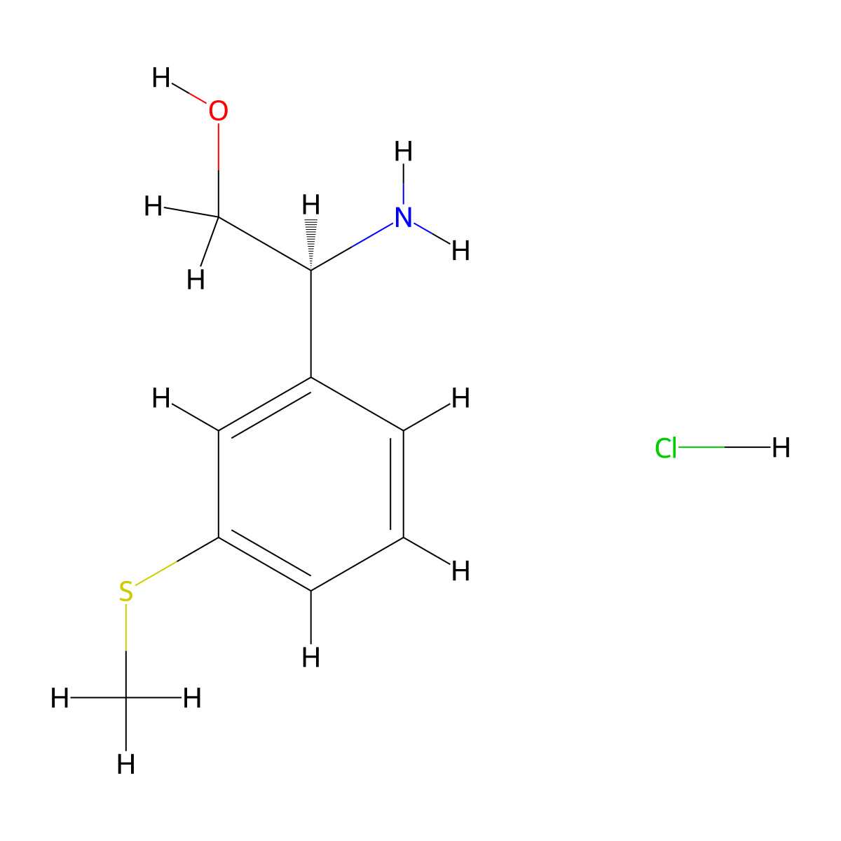 (S)-2-Amino-2-(3-(methylthio)phenyl)ethanol hydrochloride molecular structure, CAS 2061996-54-9