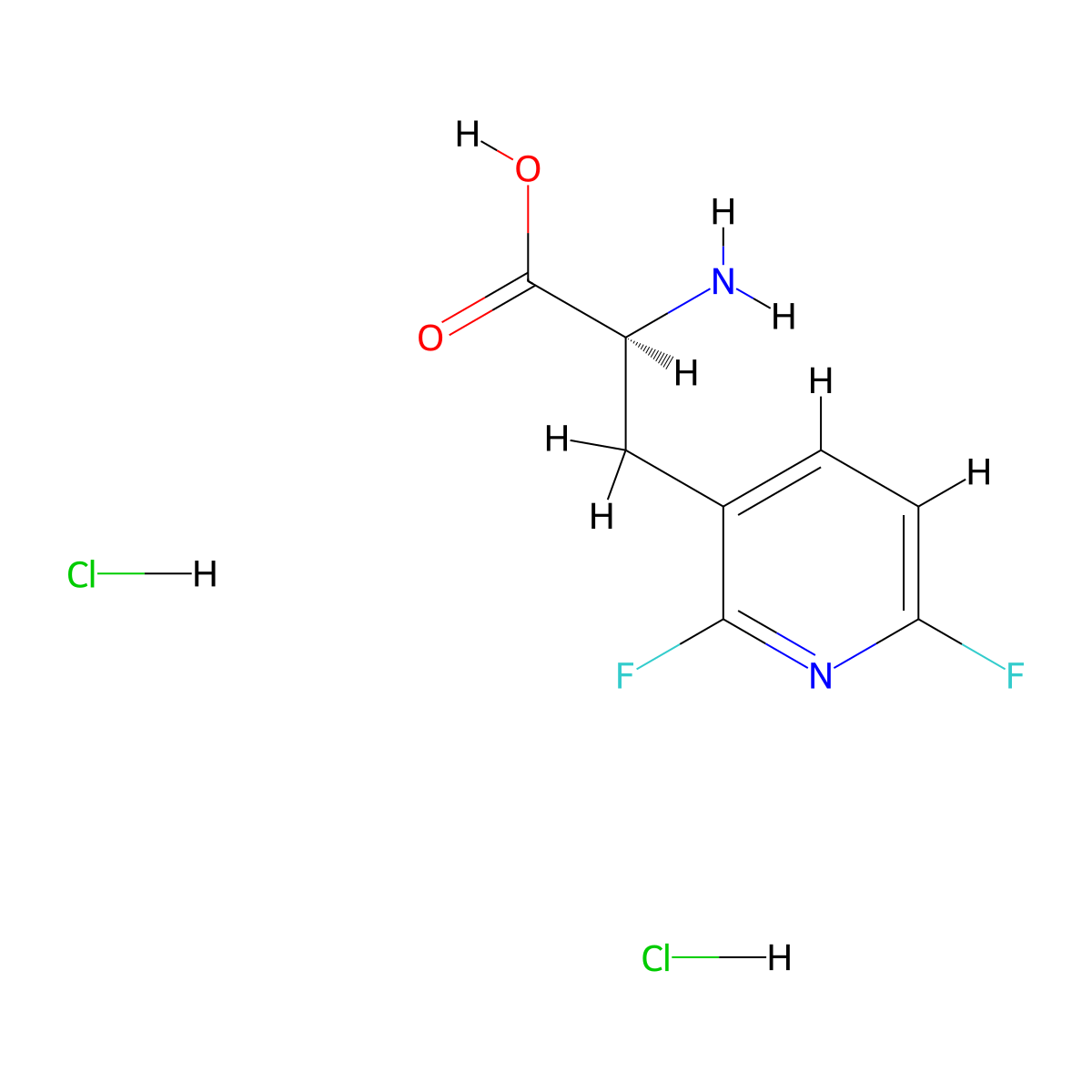 (S)-2-Amino-3-(2,6-difluoropyridin-3-yl)propanoic acid dihydrochloride molecular structure, CAS 2061996-59-4