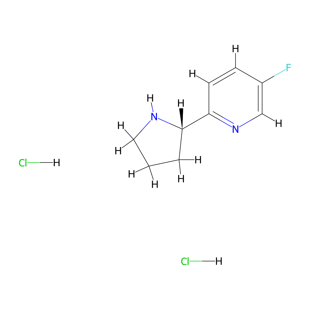 (S)-5-Fluoro-2-(pyrrolidin-2-yl)pyridine dihydrochloride molecular structure, CAS 2061996-62-9