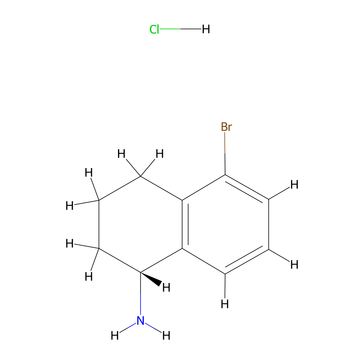 (R)-5-Bromo-1,2,3,4-tetrahydronaphthalen-1-amine hydrochloride molecular structure, CAS 2061996-69-6