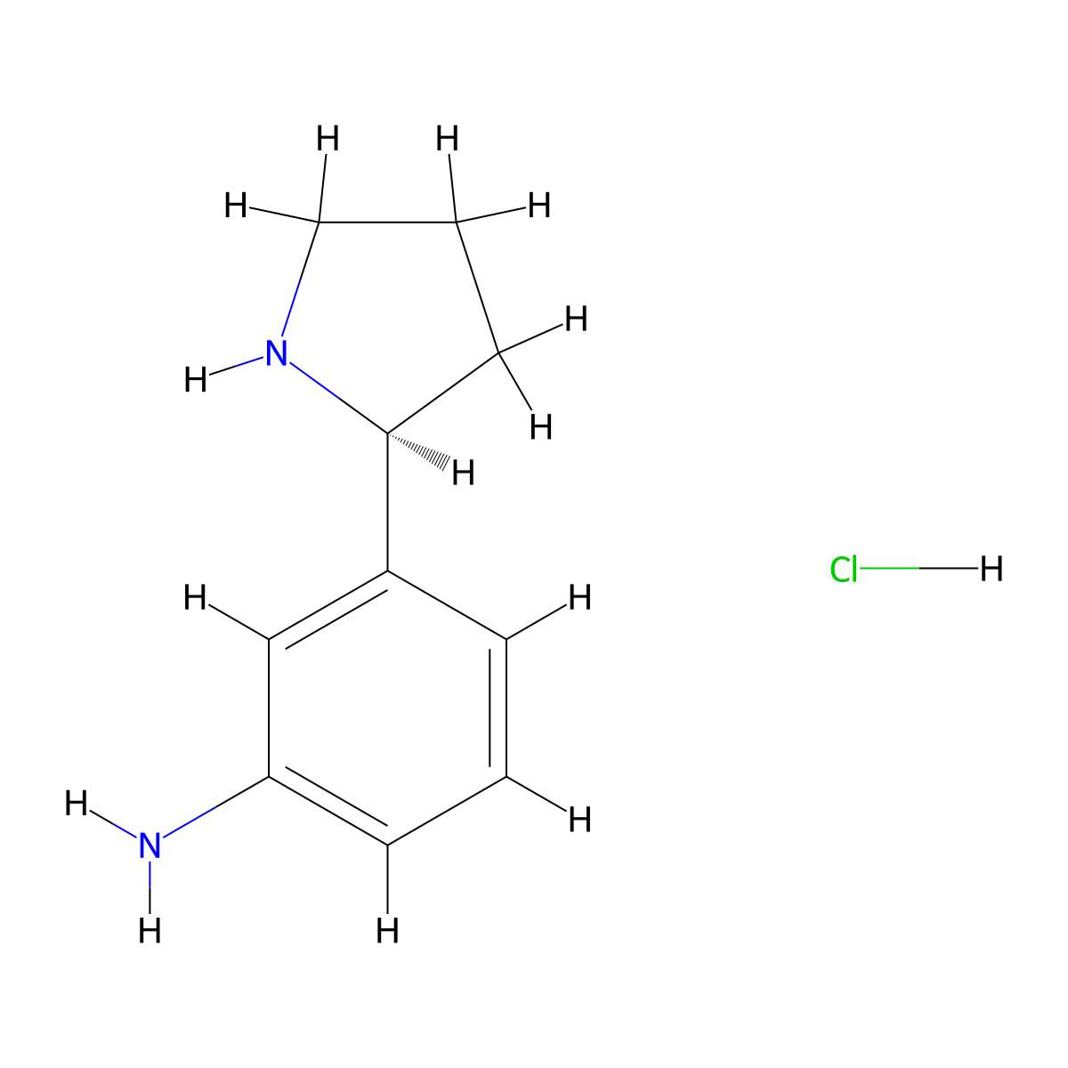 (S)-3-(Pyrrolidin-2-yl)aniline hydrochloride molecular structure, CAS 2061996-76-5