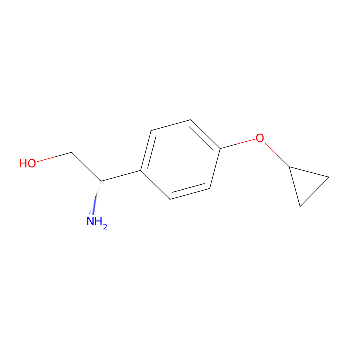 (S)-2-amino-2-(4-cyclopropoxyphenyl)ethanol molecular structure, CAS 2061996-83-4