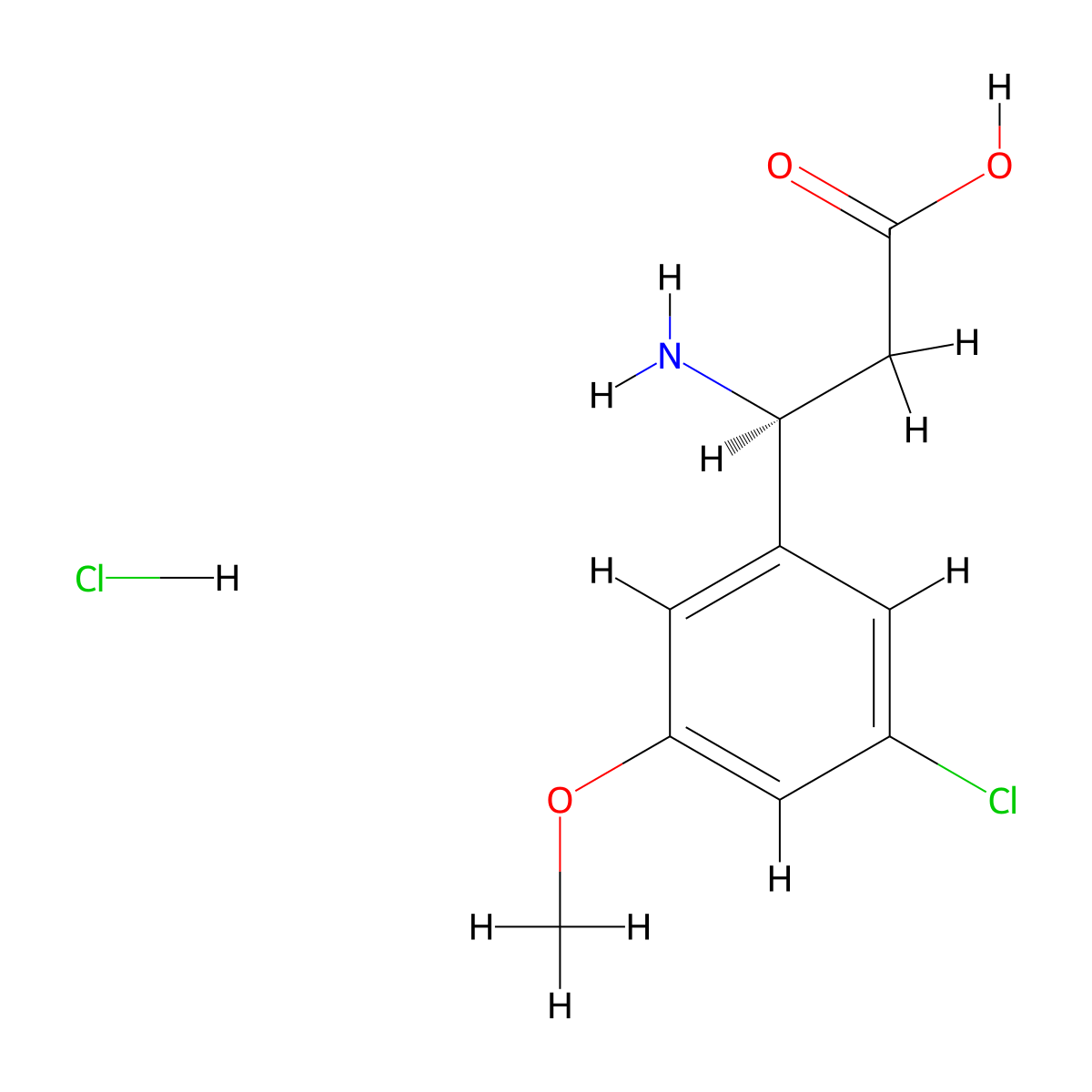 (S)-3-Amino-3-(3-chloro-5-methoxyphenyl)propanoic acid hydrochloride molecular structure, CAS 2061996-84-5