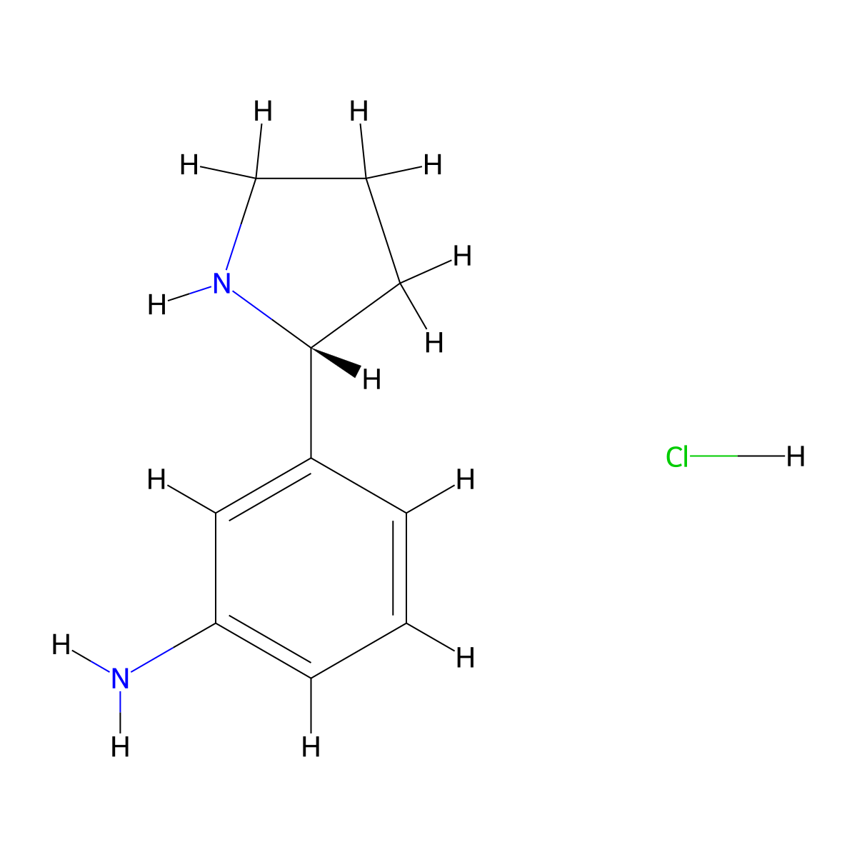 (R)-3-(Pyrrolidin-2-yl)aniline hydrochloride molecular structure, CAS 2061996-91-4