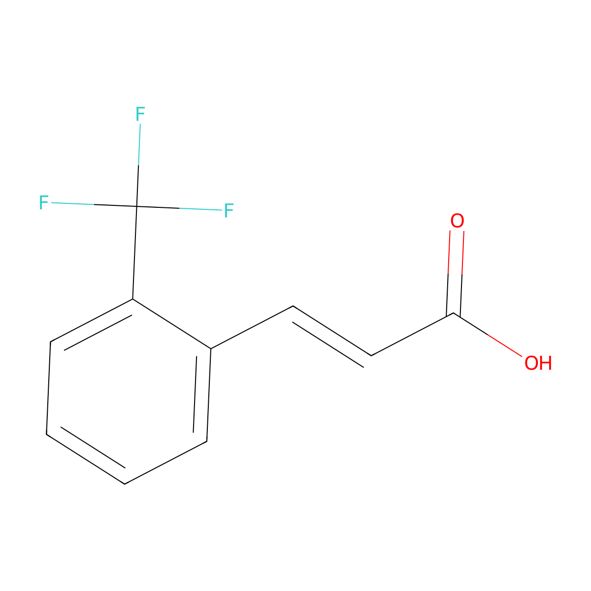 2-(Trifluoromethyl)cinnamic acid, (E)- molecular structure, CAS 2062-25-1