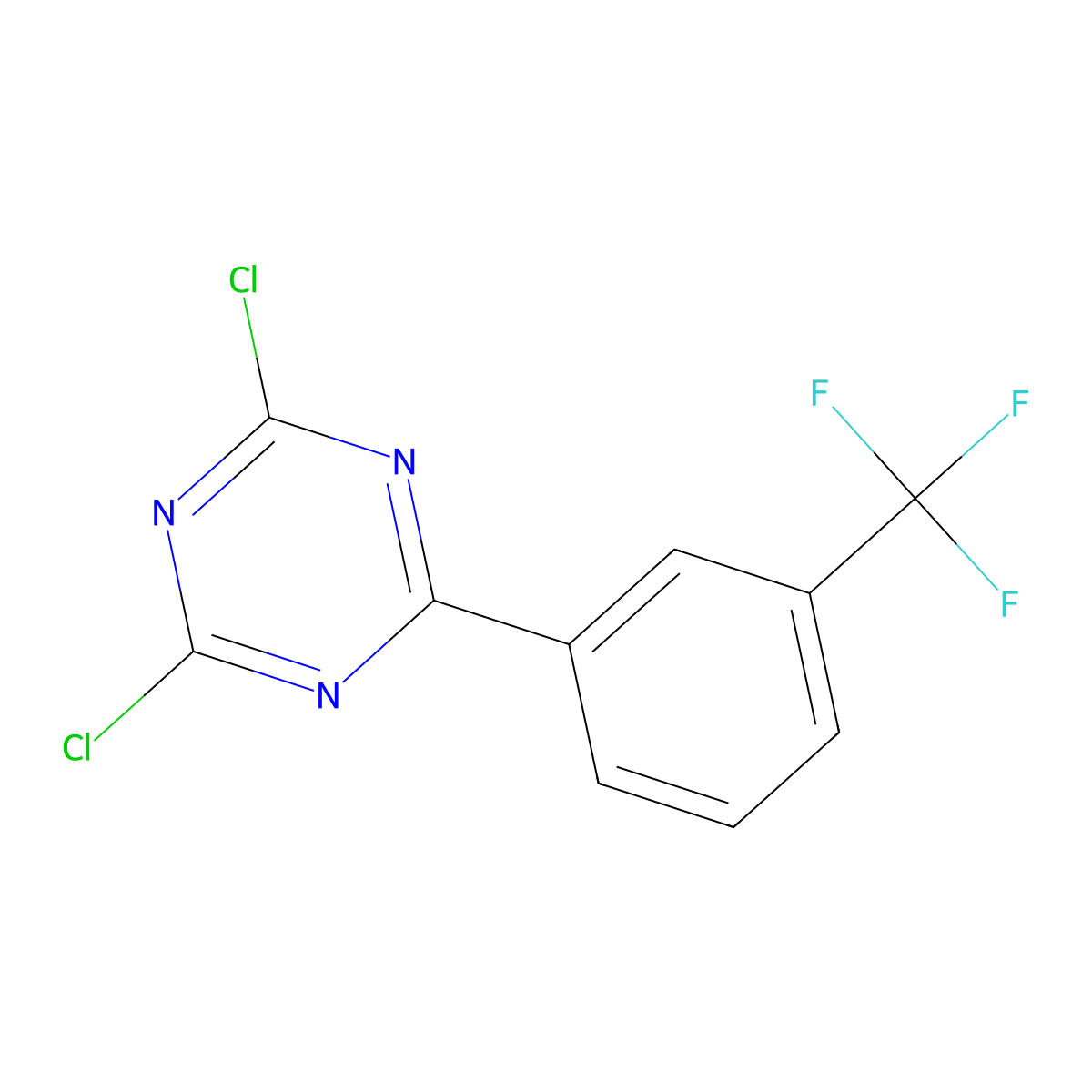 2,4-Dichloro-6-(3-trifluoromethylphenyl)-1,3,5-triazine molecular structure, CAS 2062-30-8