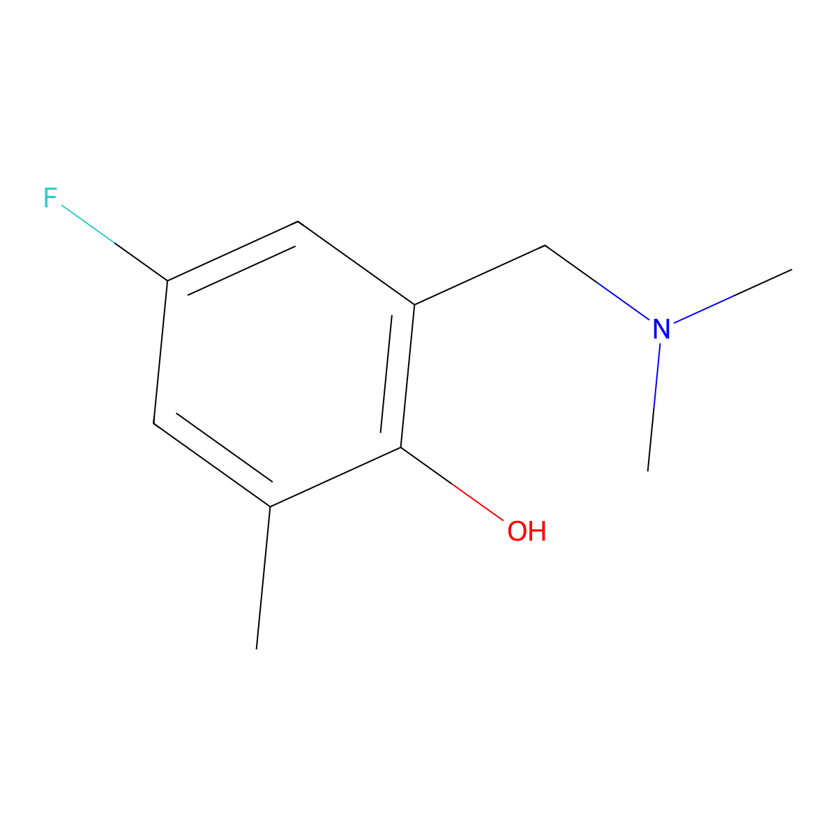 2-[(Dimethylamino)methyl]-4-fluoro-6-methylphenol molecular structure, CAS 2062-47-7