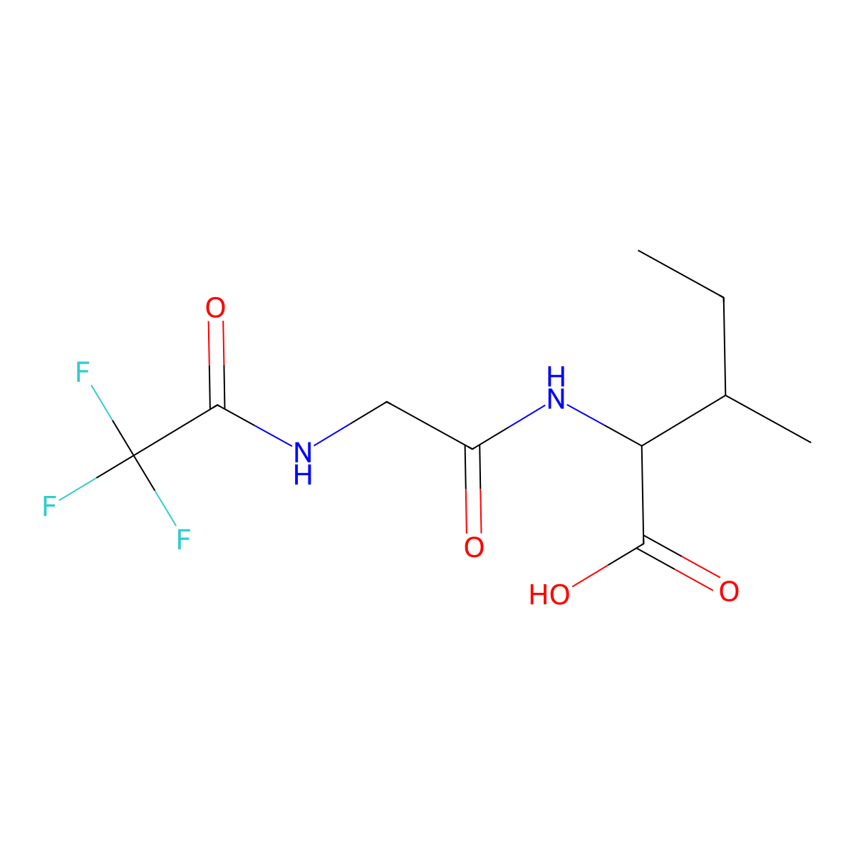 (2S,3S)-3-methyl-2-[2-(2,2,2-trifluoroacetamido)acetamido]pentanoic acid molecular structure, CAS 2062-51-3