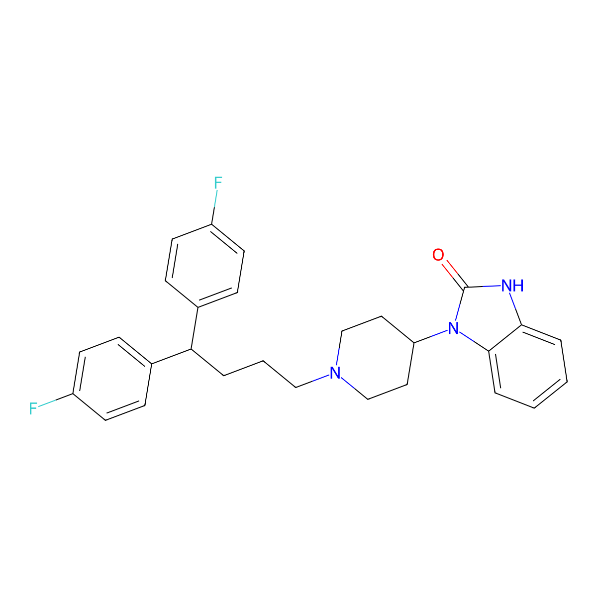 Pimozide molecular structure, CAS 2062-78-4